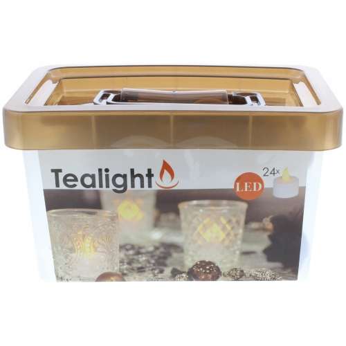 TEALIGHT LED ŚWIECZKI PODGRZEWACZE BATERIE ciepłe migoczące światło 24 szt