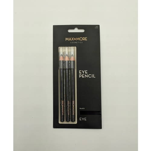 KREDKA DO OCZU MIĘKKA CZARNA MATOWA x 3 MAX & MORE KREDKI cosmetics glow 87