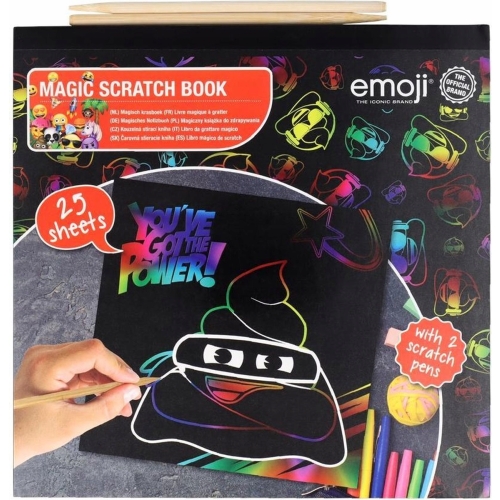 MAGIC BOOK KSIĄŻKA DO ZDRAPYWANIA EMOJI 25 str 15 Akcesoria Plastyczne DIY