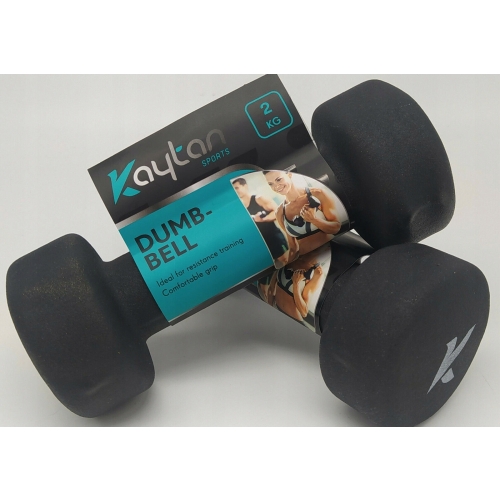 HANTLE CIĘŻARKI 2 x 2 kg POWLEKANE GUMĄ ciężarek FITNESS TRENING ćwiczenia