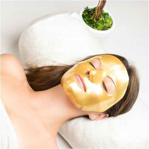ZESTAW 2 SZTUK MASECZEK WYGŁADZAJĄCYCH ZE ZŁOTEM NA TWARZ GOLD PREMIUM MASK