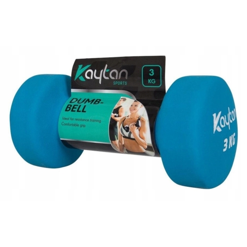 DUMBBELL Odważnik Ciężarek Hantla Hantel ćwiczenia 3 KG niebieski wygodny
