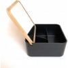 POJEMNIK ORGANIZER DO PRZECHOWYWANIA BAMBUSOWY Z LUSTERKIEM 14x14x7cm