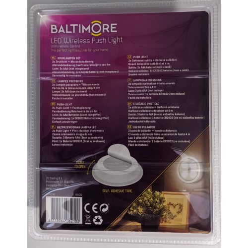 WIELOKOLOROWA BEZPRZEWODOWA LAMPKA LED x 2 szt Baltimore zestaw + PILOT