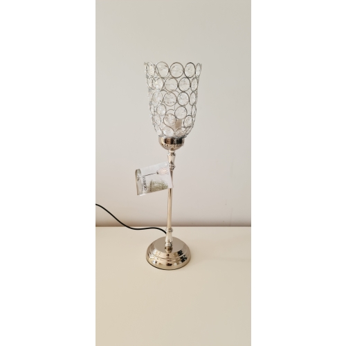Lampka nocna kielich glamour srebrna cyrkonie dekoracja home decor