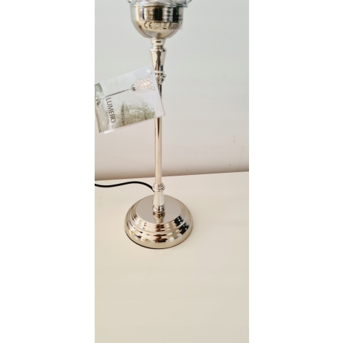 Lampka nocna kielich glamour srebrna cyrkonie dekoracja home decor