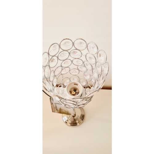 Lampka nocna kielich glamour srebrna cyrkonie dekoracja home decor