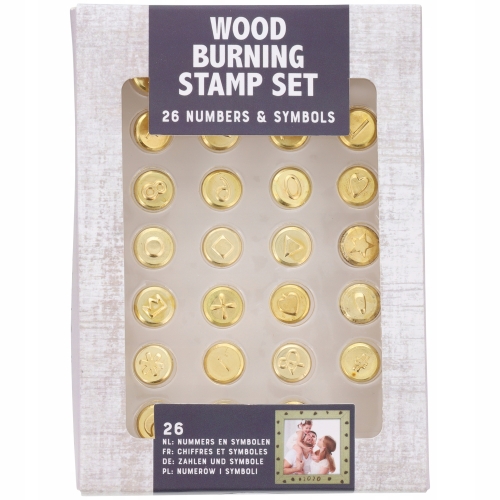STEMPLE do Wypalania w Drewnie 26 x Numery Symbole