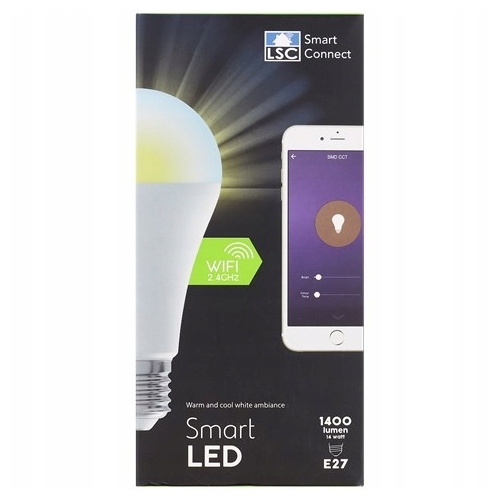 SMART ŻARÓWKA WIFI LED 14W E27 1400 lumen 2,4 GHz inteligentne oświetlenie