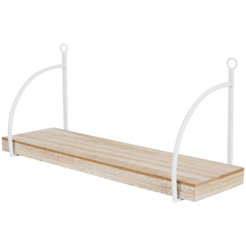Drewniana Półka na zdjęcia dekoracje z metalowymi białymi uchwytami 52 cm