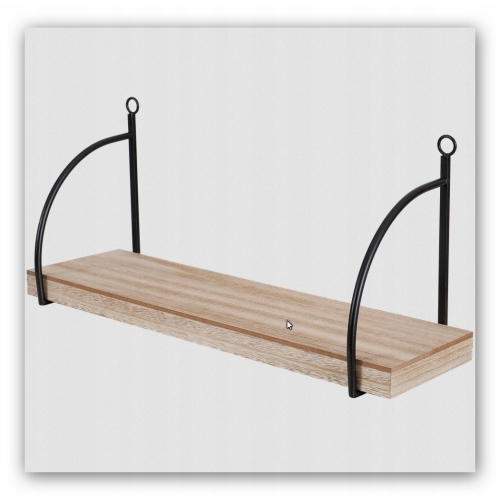 Drewniana Półka na zdjęcia dekoracje z metalowymi białymi uchwytami 52 cm