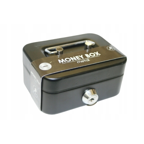 Metalowa kasetka Skarbonka Sejf na klucz Money BOX wym 8,5 x 11,5 x 5,5 cm