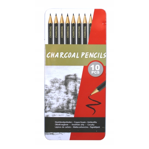 Zestaw ołówków węglowych do szkicowania rysunku Artist Pencils 10 sztuk