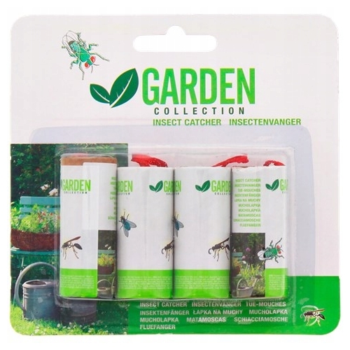 PUŁAPKA LEP NA MUCHY W ROLCE GARDEN 4 SZTUKI DO MIESZKAŃ GARAŻY MOCNY KLEJ