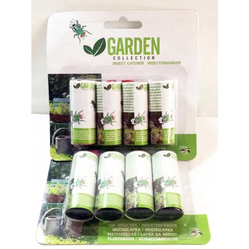 PUŁAPKA LEP NA MUCHY W ROLCE GARDEN 4 SZTUKI DO MIESZKAŃ GARAŻY MOCNY KLEJ