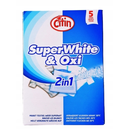 Chusteczki do wybielania 2w1 super biel+odplamiacz Tide+ SUPER WHITE 5szt