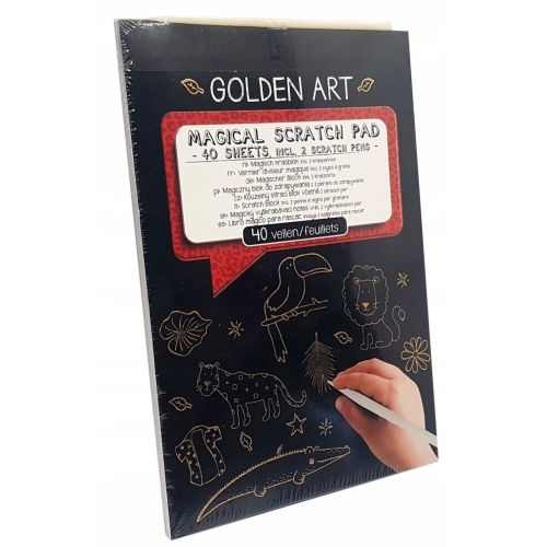 Magiczny zeszyt zdrapka WYDRAPYWANKA golden art Akcesoria Plastyczne 40