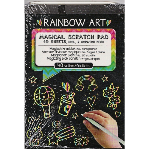 Magiczny zeszyt zdrapka WYDRAPYWANKA rainbow Akcesoria Plastyczne 40arkuszy