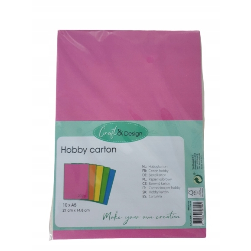 PAPIER kolorowy hobby carton A5 200g AŻ 5 kolorów Via Chasse