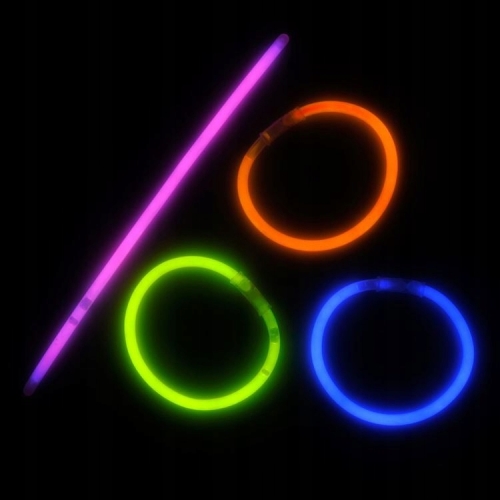 BRANSOLETKI FLUORESCENCYJNE RÓŻNE KOLORY 15 SZTUK GLOW STICK TUBES