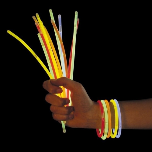 BRANSOLETKI FLUORESCENCYJNE RÓŻNE KOLORY 15 SZTUK GLOW STICK TUBES