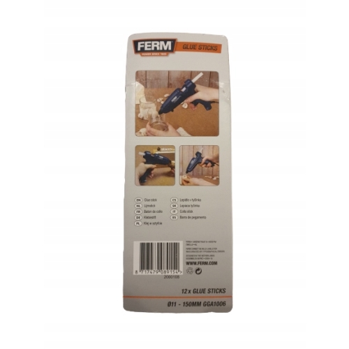 KLEJ DO PISTOLETU NA GORĄCO WKŁADY 11mm 12 SZT w zestawie FERM DIY Home