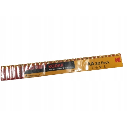 Zestaw baterii AA 1,5V KODAK Super Heavy Duty ZINC Aż 30 sztuk w zestawie!