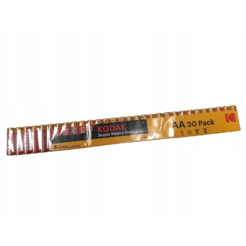 Zestaw baterii AA 1,5V KODAK Super Heavy Duty ZINC Aż 30 sztuk w zestawie!