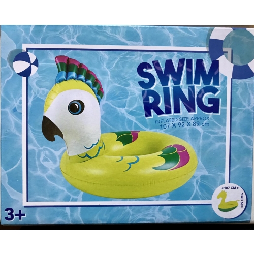 Dmuchane koło ratunkowe 107 x 89 cm PAPUGA ŻÓŁTA plaża basen CS Prezent