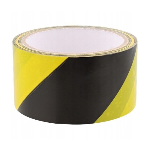 Taśma samoprzylepna czarno-żółta 5 cm / 33 mb MOCNA CS wytrzymała