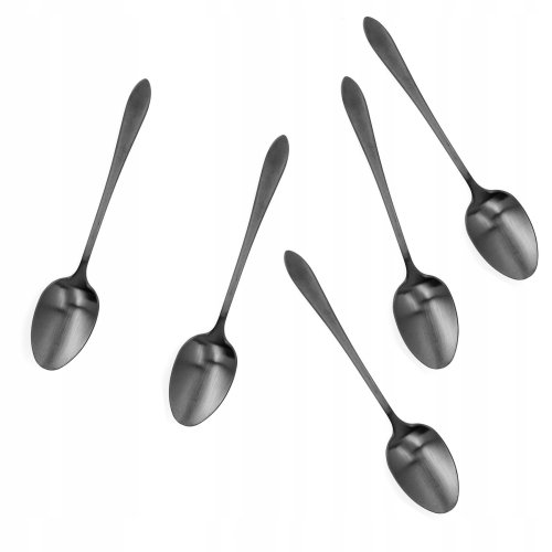 SZTUĆCE CZARNE ZESTAW łyżeczki deserowe 6 sztuk Excellent Houseware DOM