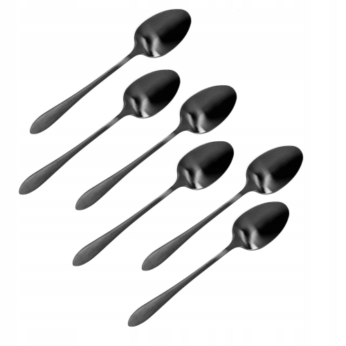 SZTUĆCE CZARNE ZESTAW łyżeczki deserowe 6 sztuk Excellent Houseware DOM
