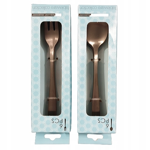 SZTUĆCE CZARNE ZESTAW łyżeczki deserowe 6 sztuk Excellent Houseware DOM
