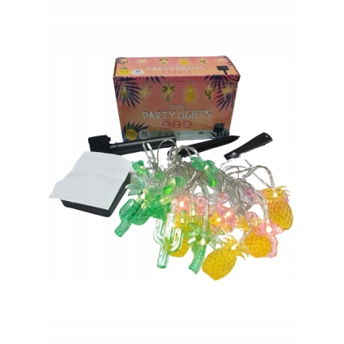 GIRLANDA ODRODOWA TARASOWA sznur 6metrów 20 SZT LED Białe Ciepłe SOLAR