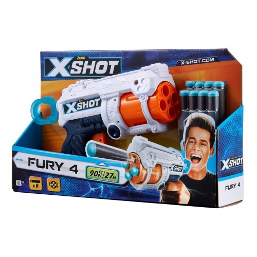 Pistolet na strzałki ZURU X-SHOT FURY 4 PREZENT dla dziecka 27 m 16 strzał