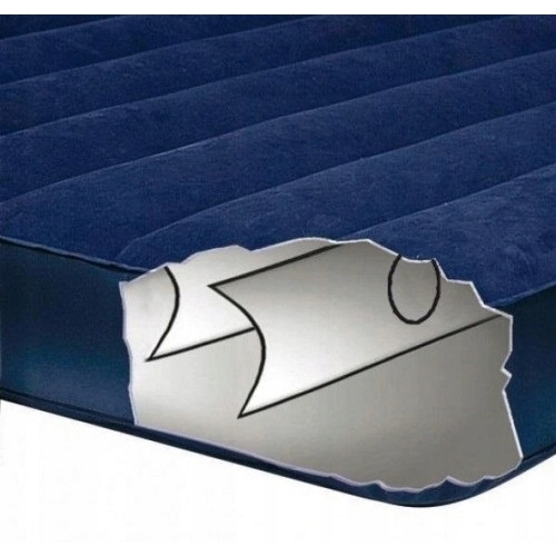 MATERAC dwuosobowy INTEX 64758 Dmuchany Welurowy 191x137x25 granatowy