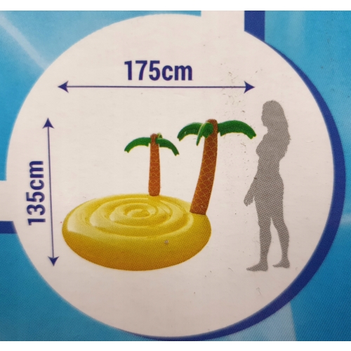 MATERAC Nadmuchiwana pływająca wyspa z PALMAMI 175 x 175 cm wysoka jakość