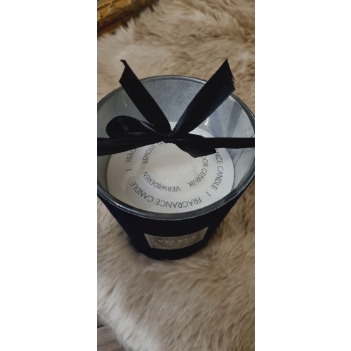 Świeca świeczka zapachowa z aksamitem w szkle glamour prezent granatowa