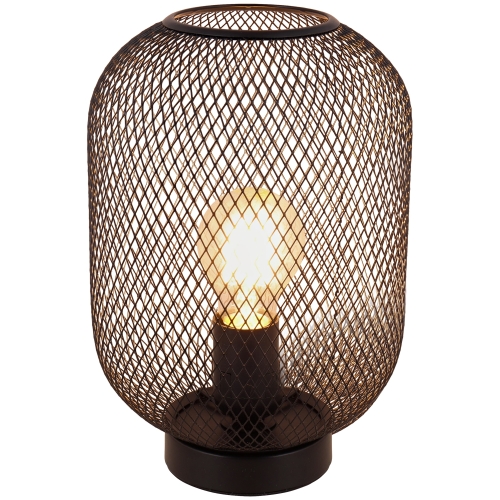 Czarna ażurowa lampa stołowa GLAMOUR loft style 25W wymiary 27x16cm