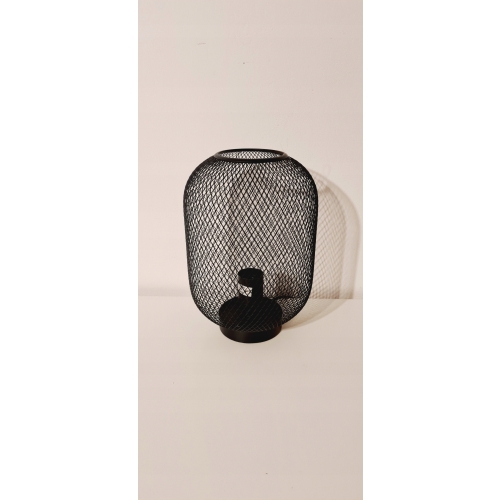 Czarna ażurowa lampa stołowa GLAMOUR loft style 25W wymiary 27x16cm