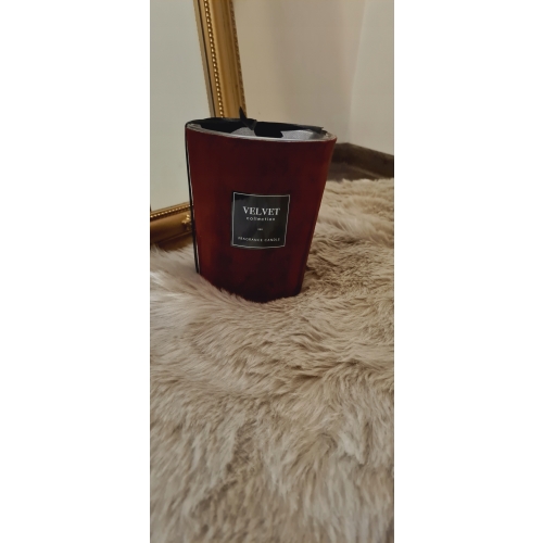 Świeczka świeca zapachowa z aksamitem w szkle glamour prezent bordowa