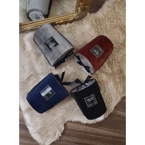Świeczka świeca zapachowa z aksamitem w szkle glamour prezent bordowa
