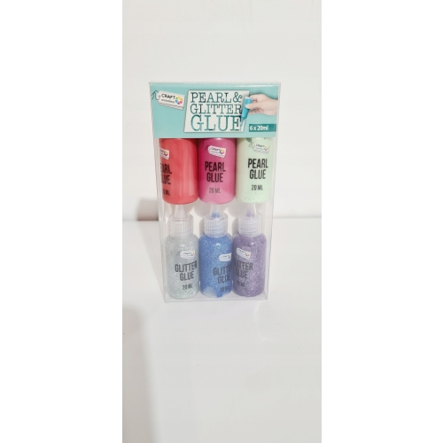 Klej perłowy z brokatem super zabawa 6 sztuk x 20ml DO OZDOBIANIA KARTEK