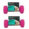 Hantle powlekane/gumowane zestaw 2x1 kg Odważnik Ciężarek DUMBBELL róż