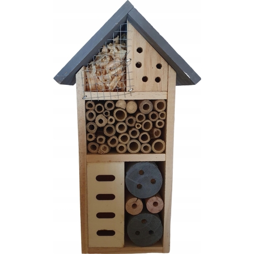 BUDKA LĘGOWA DOMEK HOTEL DLA OWADÓW MOTYLI wym.13,5cmx26cmx8,5cm sza 585