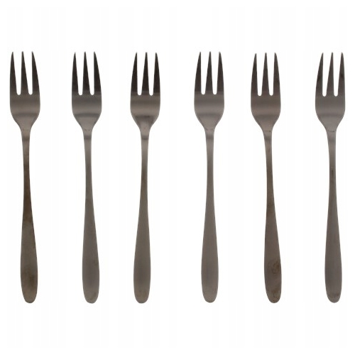 SZTUĆCE CZARNE ZESTAW widelczyki do ciasta 6 sztuk Excelent HouseWare