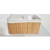 KOSZYK BAMBUSOWY ORGANIZER pudełko naturalny jasny materiał 38x27x18 cm 54