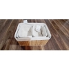 KOSZYK BAMBUSOWY ORGANIZER pudełko naturalny jasny materiał 38x27x18 cm 54