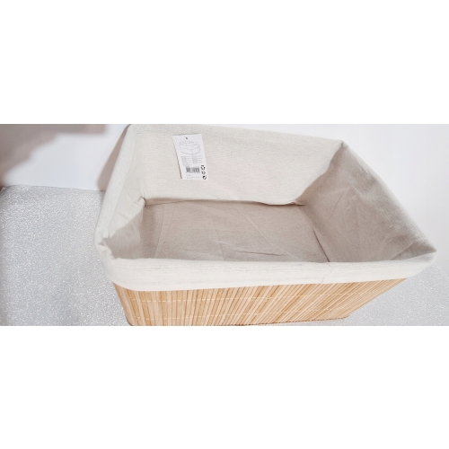 KOSZYK BAMBUSOWY ORGANIZER pudełko naturalny jasny materiał 38x27x18 cm 54