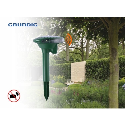 Solarny Ultradźwiękowy odstraszacz zwierząt gryzoni LED GRUNDIG do ogrodu